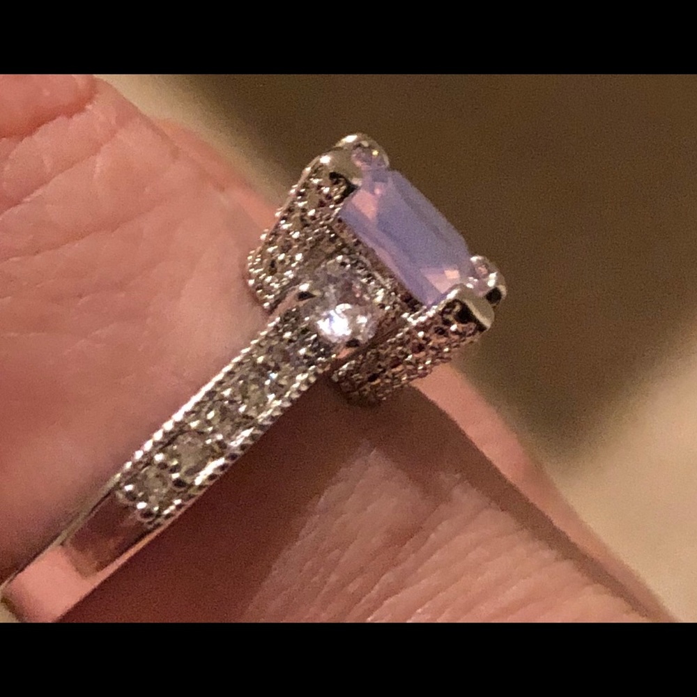 Gorgeous ring size 7 with princess cut moonstone!